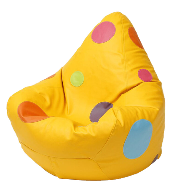 Spotty Vinyl Bean Bag in Canary Yellow