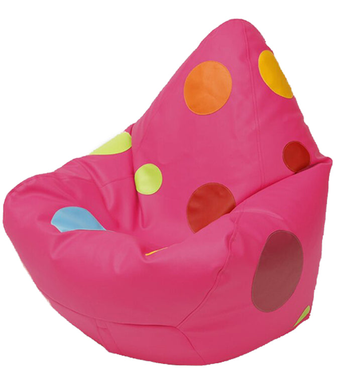 Spotty Vinyl Bean Bag in Flamingo Pink
