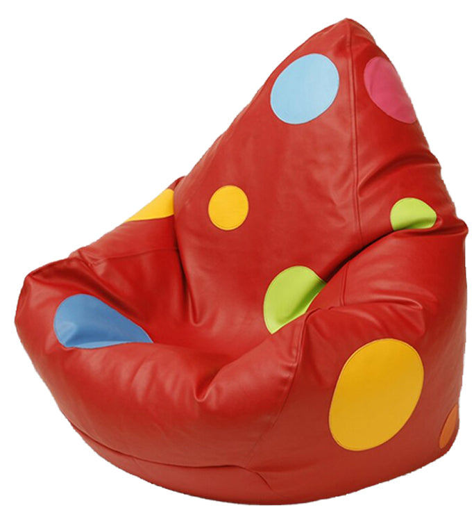 Spotty Vinyl Bean Bag in Paprika Red