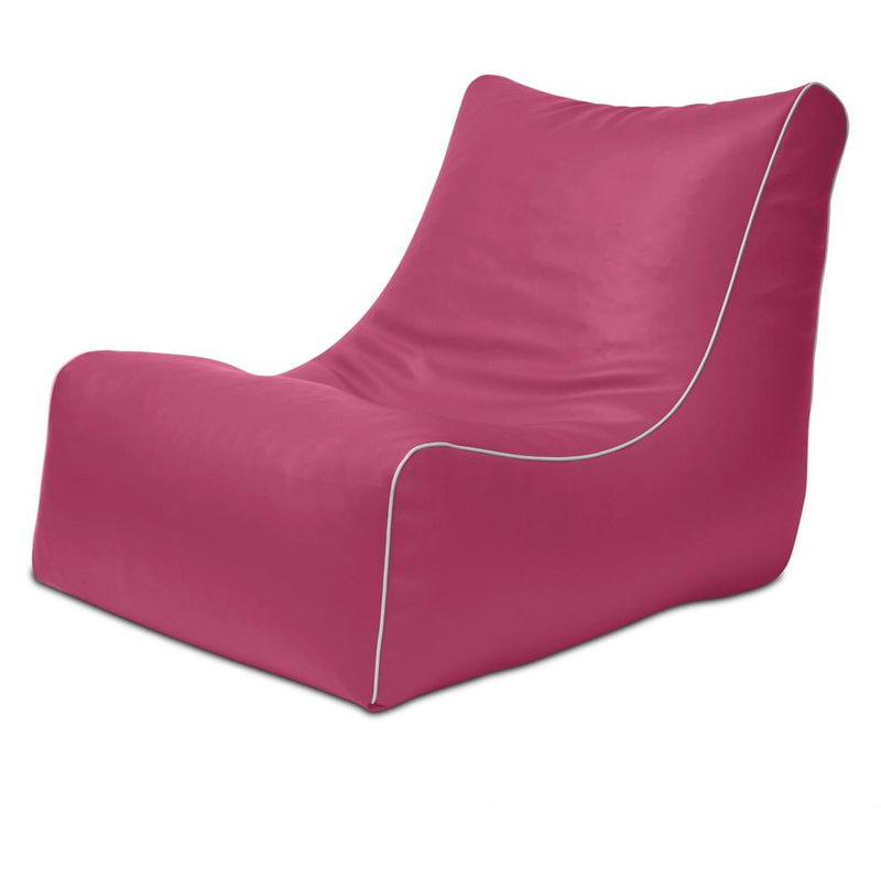 Retro L-Shape Vinyl Bean Bag in Flamingo Pink