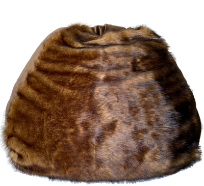 Faux Fur Premium Belgian Lux Pile Bean Bag in Alaskan Wolverine With Mystere Expresso Body