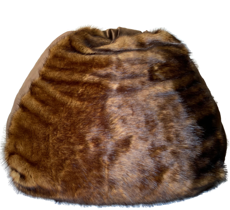 Faux Fur Premium Belgian Lux Pile Bean Bag in Alaskan Wolverine With Mystere Expresso Body