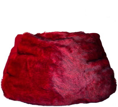 Faux Fur Premium Belgian Lux Pile Bean Bag in Cherry With Mystere Flame Body