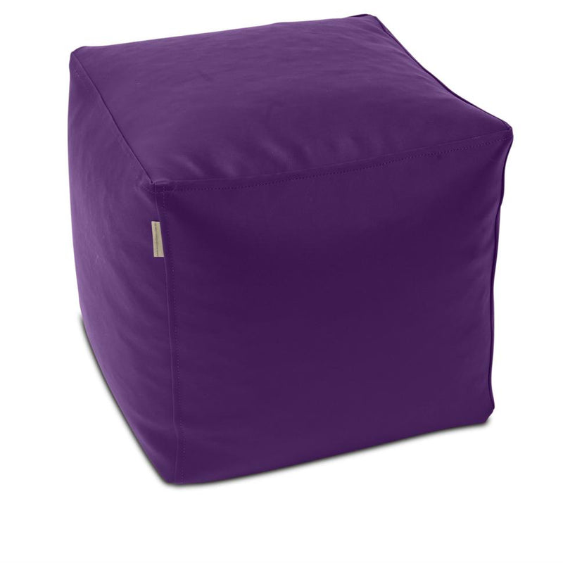 Classic Cube Vinyl Ottoman in Grape Purple