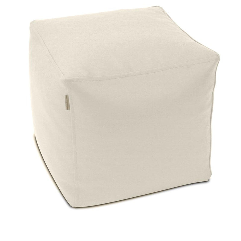 Classic Cube Vinyl Ottoman in Marshmallow White