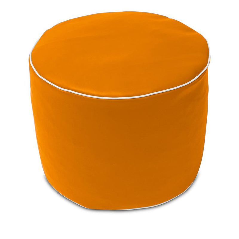 Retro Vinyl Ottoman in Orange