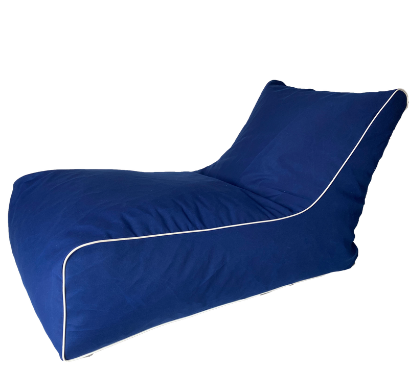 Sunbrella Outdoor L-Shape Bean Bag in Blue