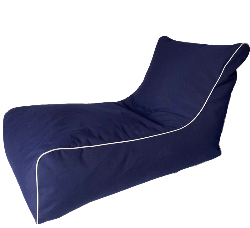 Sunbrella Outdoor L-Shape Bean Bag in Captain Navy