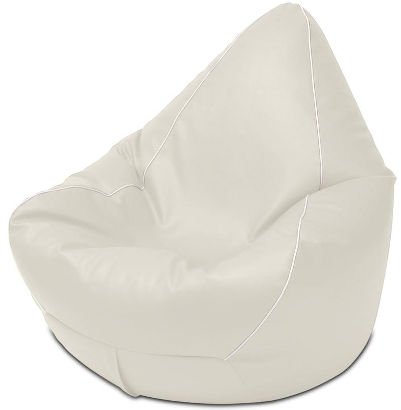 Retro Vinyl Bean Bag in Marshmallow White