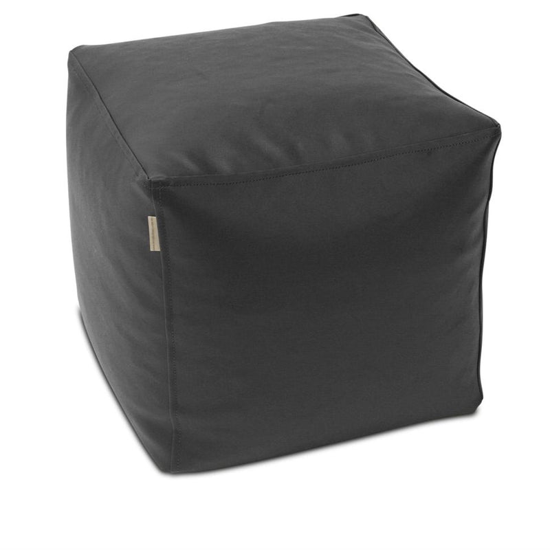 Classic Cube Vinyl Ottoman in Thunder Grey