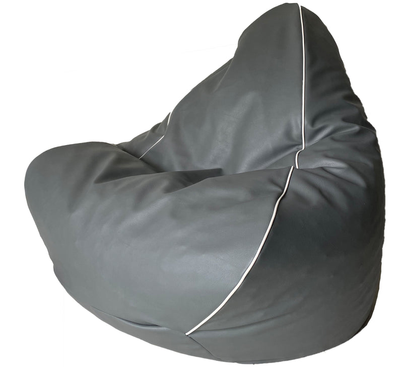 Retro Vinyl Bean Bag in Grey