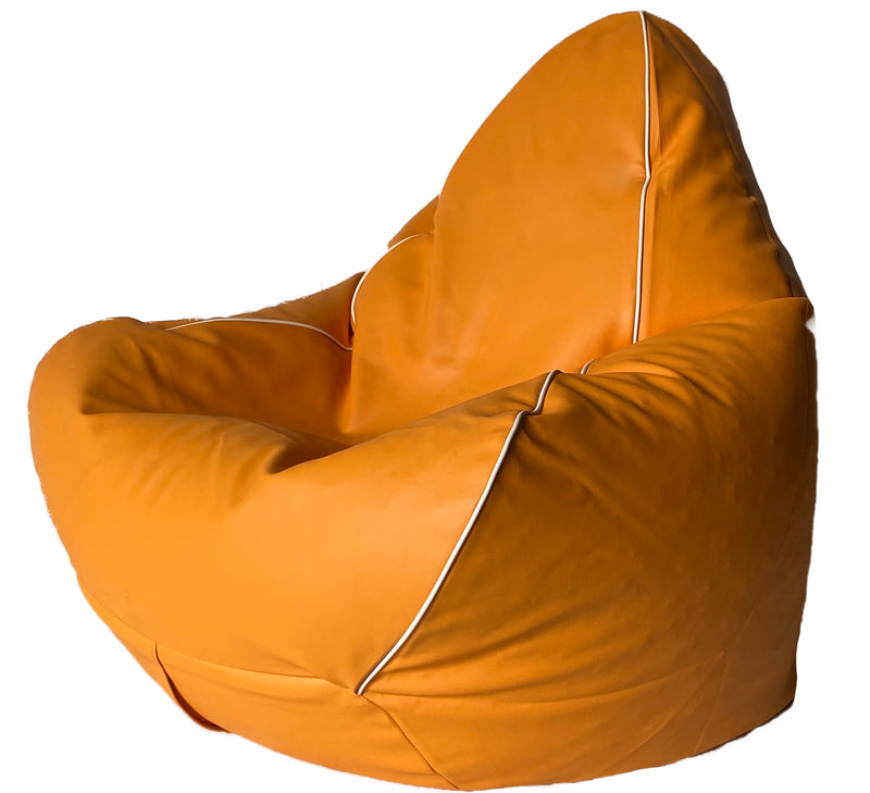 Retro Vinyl Bean Bag in Sorbet Orange