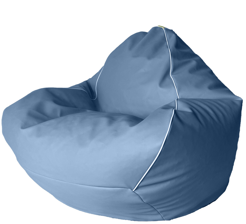 Retro Vinyl Bean Bag in Ice Blue