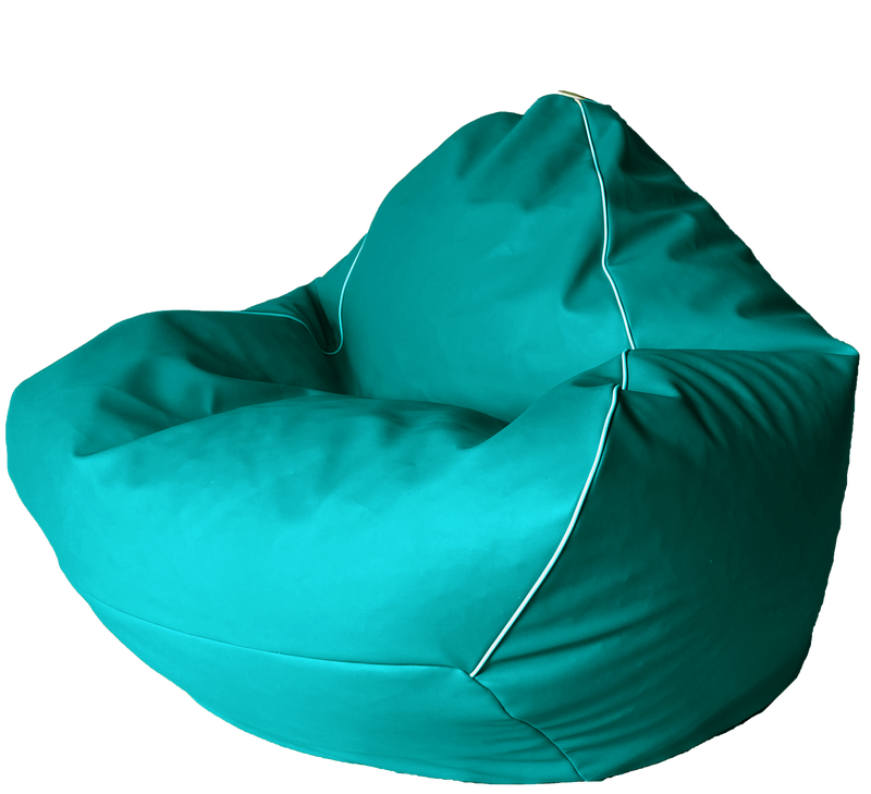 Retro Vinyl Bean Bag in Emerald Green