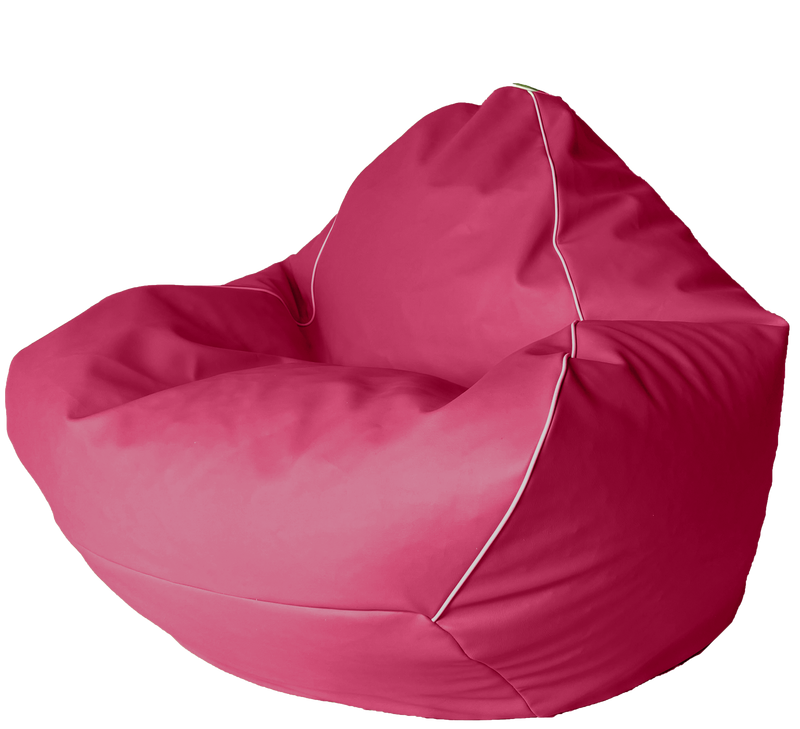 Retro Vinyl Bean Bag in Flamingo Pink