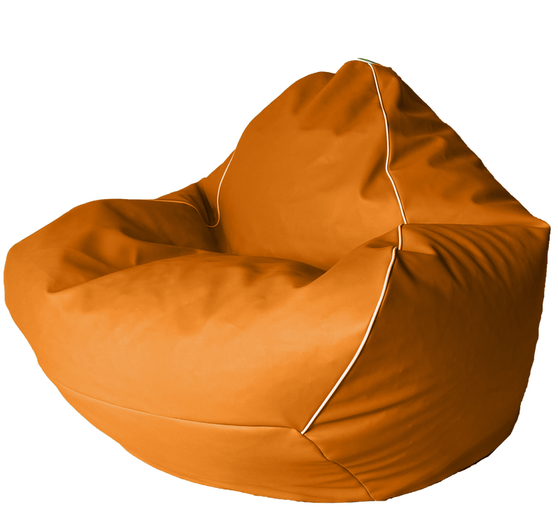 Retro Vinyl Bean Bag in Sorbet Orange