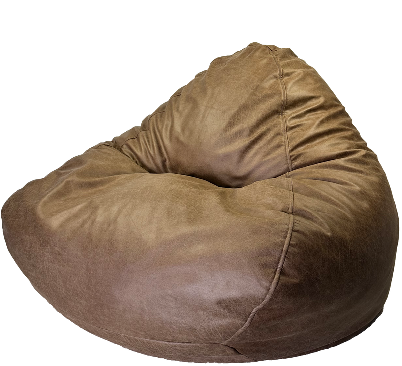 Winston Leather Look Luxury Bean Bag in Saddle