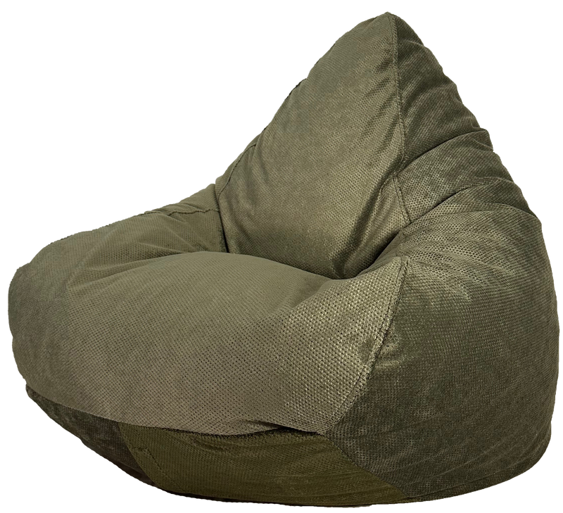 Woven Brushed Shimmer Bean Bag in Olive Green