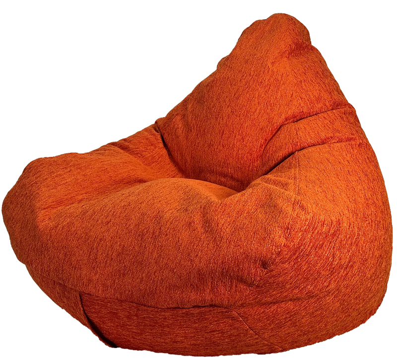Woven Brushed Super Soft Cord Bean Bag in Orange Citrus